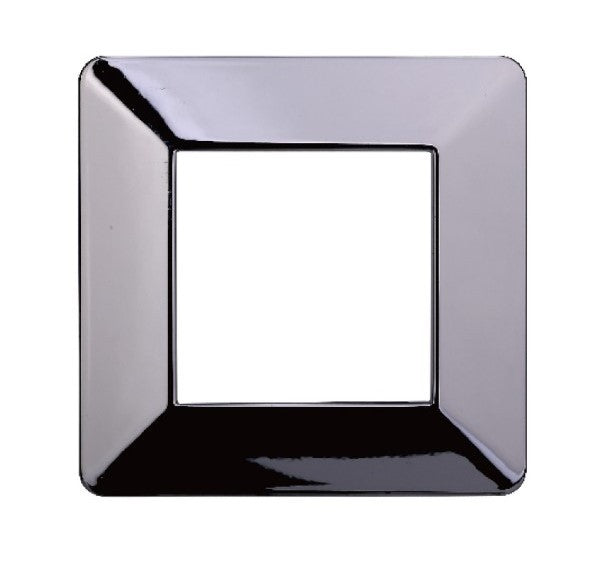 Placca in Plastica Cromato Lucido Compatibile Vimar Plana - 2 Posti - Ettroit