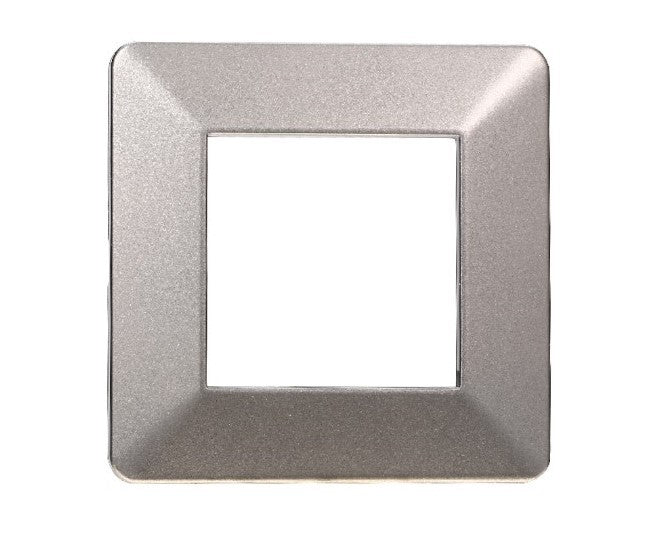 Placca in Plastica Titanio Compatibile Vimar Plana - 2 Posti - Ettroit