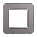 Placca in Vetro Silver Compatibile Vimar Plana - 2 Posti - Ettroit
