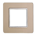 Placca in Vetro Oro Compatibile Vimar Plana - 2 Posti - Ettroit