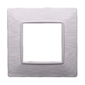 Placca in Plastica Bianca Satinata Compatibile Vimar Plana - 2 Posti - Ettroit
