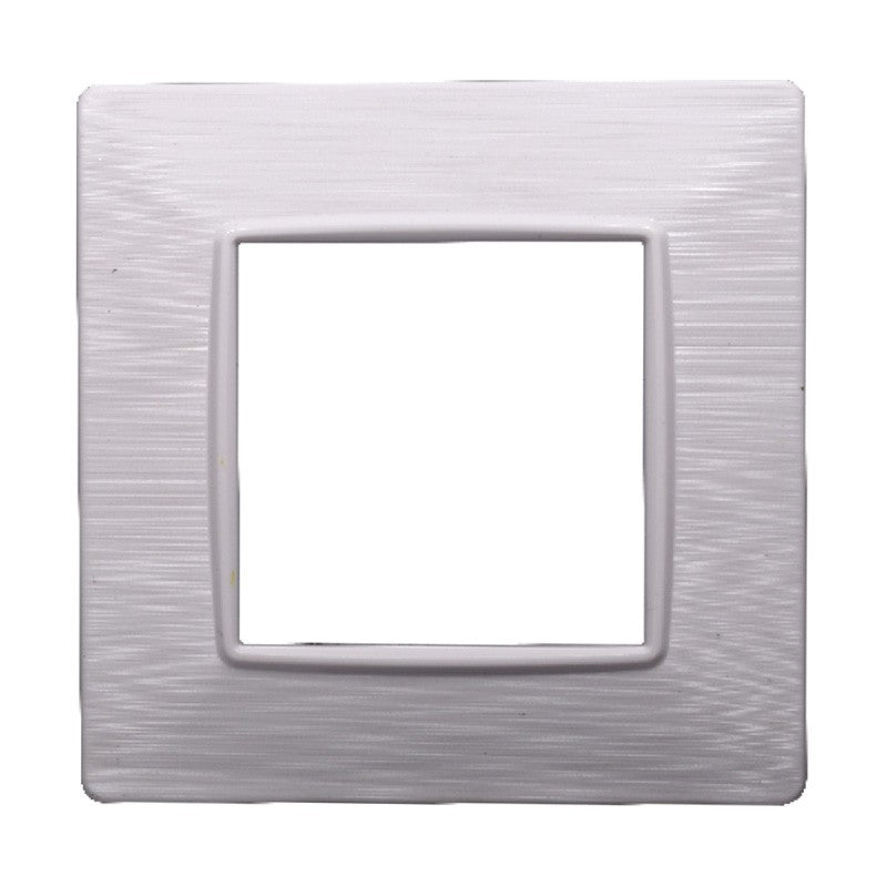 Placca in Plastica Bianca Satinata Compatibile Vimar Plana - 2 Posti - Ettroit