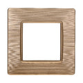 Placca in Plastica Oro Satinata Compatibile Vimar Plana - 2 Posti - Ettroit