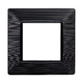 Placca in Plastica Nera Satinata Compatibile Vimar Plana - 2 Posti - Ettroit