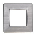 Placca in Plastica Silver Satinata Compatibile Vimar Plana - 2 Posti - Ettroit