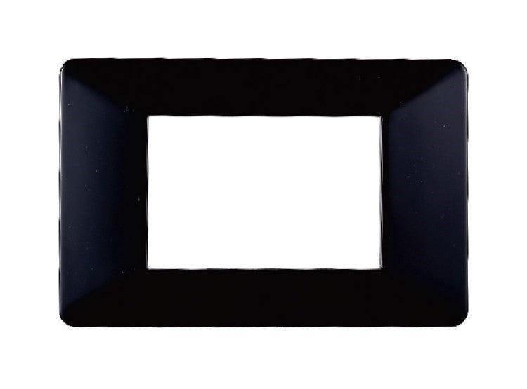 Placca in Plastica Nera Compatibile Vimar Plana - 3 Posti - Ettroit