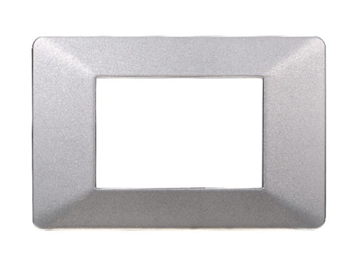 Placca in Plastica Silver Compatibile Vimar Plana - 3 Posti - Ettroit