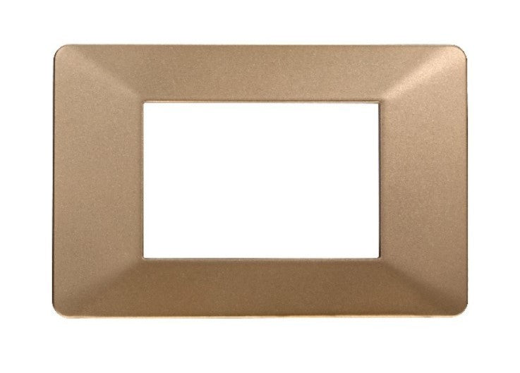 Placca in Plastica Oro Compatibile Vimar Plana - 3 Posti - Ettroit