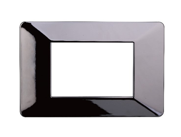 Placca in Plastica Cromato Lucido Compatibile Vimar Plana - 3 Posti - Ettroit