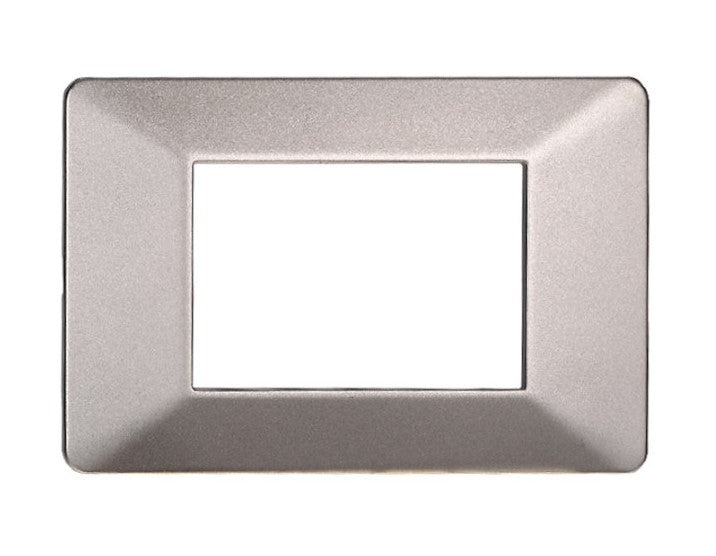 Placca in Plastica Titanio Compatibile Vimar Plana - 3 Posti - Ettroit