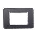 Placca in Vetro Acciaio Scuro Compatibile Vimar Plana - 3 Posti - Ettroit