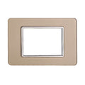 Placca in Vetro Oro Compatibile Vimar Plana - 3 Posti - Ettroit