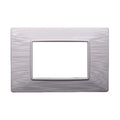 Placca in Plastica Bianca Satinata Compatibile Vimar Plana - 3 Posti - Ettroit