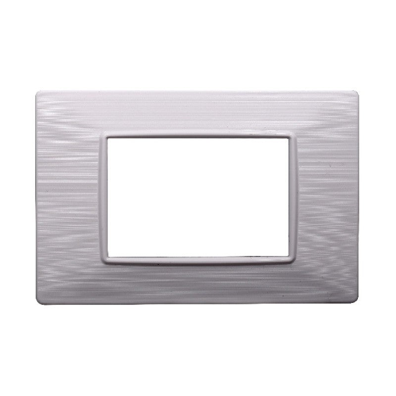 Placca in Plastica Bianca Satinata Compatibile Vimar Plana - 3 Posti - Ettroit