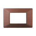 Placca in Plastica Bronzo Satinata Compatibile Vimar Plana - 3 Posti - Ettroit
