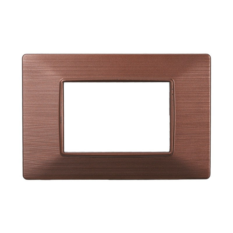 Placca in Plastica Bronzo Satinata Compatibile Vimar Plana - 3 Posti - Ettroit