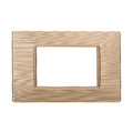 Placca in Plastica Oro Satinata Compatibile Vimar Plana - 3 Posti - Ettroit