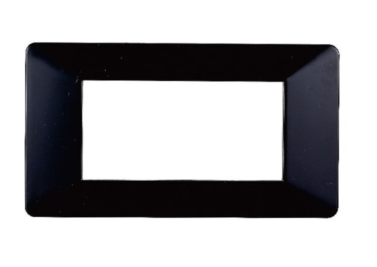 Placca in Plastica Nera Compatibile Vimar Plana - 4 Posti - Ettroit