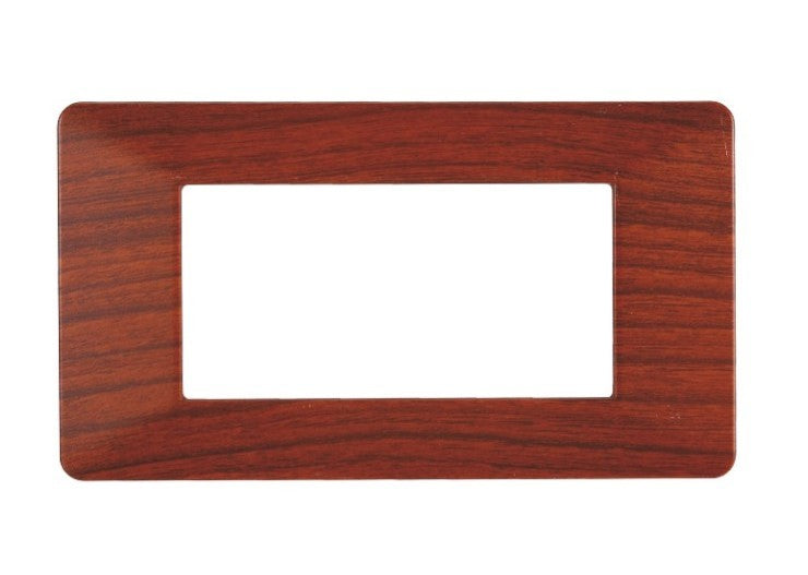 Placca in Plastica Colore Radica Compatibile Vimar Plana - 4 Posti - Ettroit