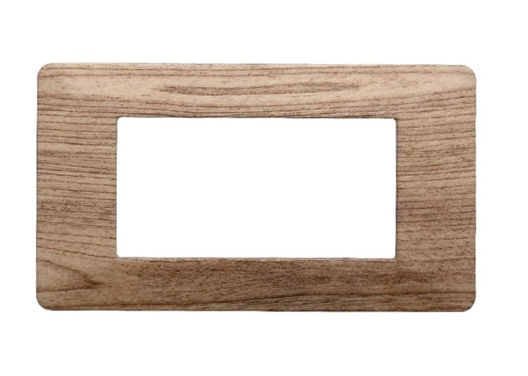 Placca in Plastica Legno Chiaro Compatibile Vimar Plana - 4 Posti - Ettroit
