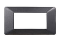Placca in Plastica Acciaio Scuro Compatibile Vimar Plana - 4 Posti - Ettroit