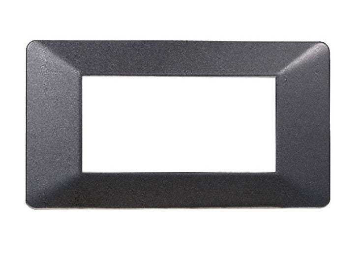 Placca in Plastica Acciaio Scuro Compatibile Vimar Plana - 4 Posti - Ettroit