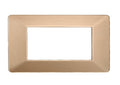 Placca in Plastica Oro Compatibile Vimar Plana - 4 Posti - Ettroit