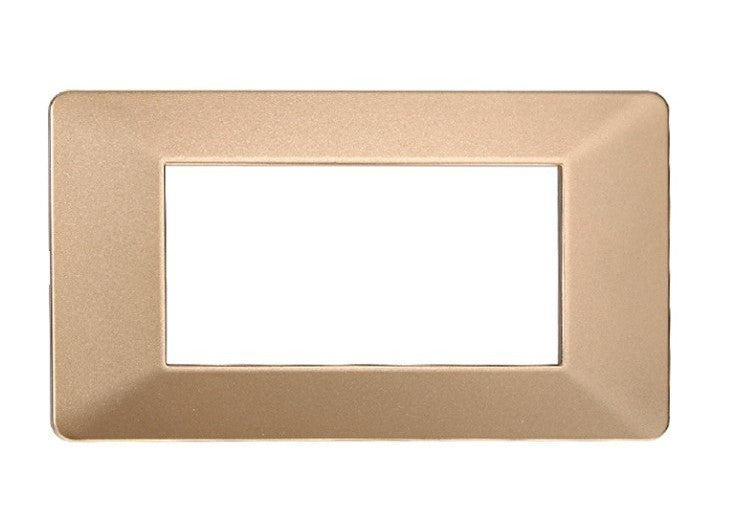 Placca in Plastica Oro Compatibile Vimar Plana - 4 Posti - Ettroit