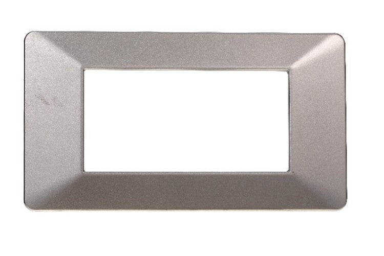 Placca in Plastica Titanio Compatibile Vimar Plana - 4 Posti - Ettroit