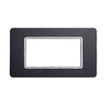 Placca in Vetro Acciaio Scuro Compatibile Vimar Plana - 4 Posti - Ettroit