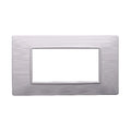 Placca in Plastica Bianca Satinata Compatibile Vimar Plana - 4 Posti - Ettroit