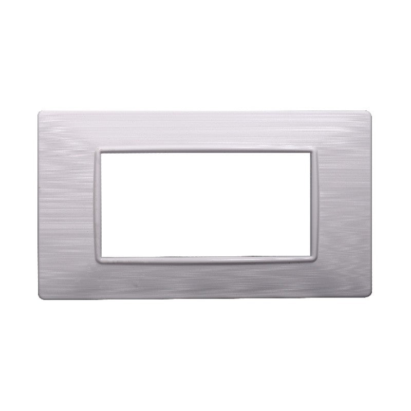 Placca in Plastica Bianca Satinata Compatibile Vimar Plana - 4 Posti - Ettroit
