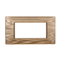 Placca in Plastica Oro Satinata Compatibile Vimar Plana - 4 Posti - Ettroit