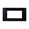 Placca in Plastica Nera Satinata Compatibile Vimar Plana - 4 Posti - Ettroit