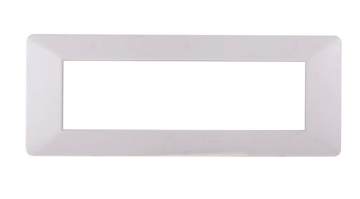 Placca in Plastica Bianca Compatibile Vimar Plana - 7 Posti - Ettroit