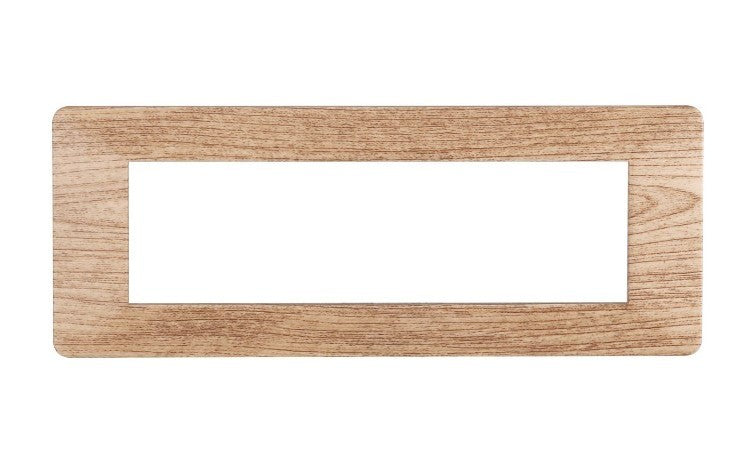 Placca in Plastica Legno Chiaro Compatibile Vimar Plana - 7 Posti - Ettroit