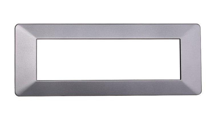 Placca in Plastica Silver Compatibile Vimar Plana - 7 Posti - Ettroit