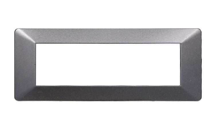 Placca in Plastica Acciaio Scuro Compatibile Vimar Plana - 7 Posti - Ettroit