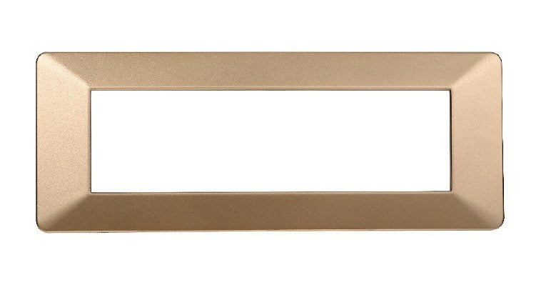 Placca in Plastica Oro Compatibile Vimar Plana - 7 Posti - Ettroit