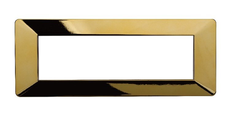 Placca in Plastica Oro Lucido Compatibile Vimar Plana - 7 Posti - Ettroit