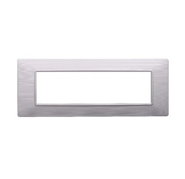 Placca in Plastica Bianca Satinata Compatibile Vimar Plana - 7 Posti - Ettroit
