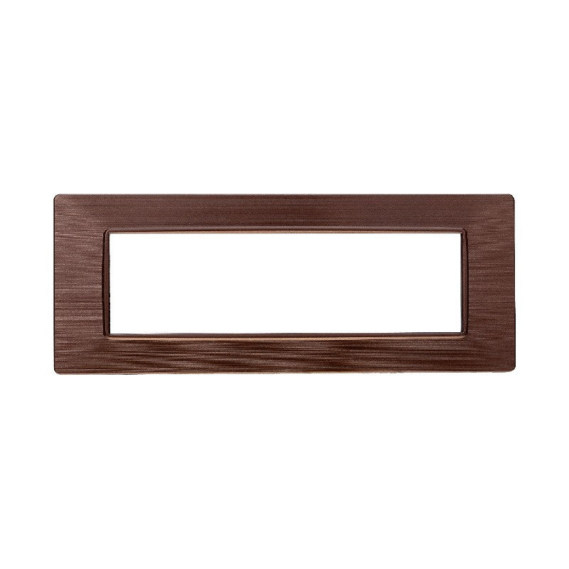 Placca in Plastica Bronzo Satinata Compatibile Vimar Plana - 7 Posti - Ettroit