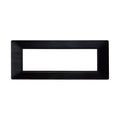 Placca in Plastica Nera Satinata Compatibile Vimar Plana - 7 Posti - Ettroit