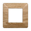 Placca in Plastica Legno Scuro Compatibile Vimar Plana - 2 Posti - Ettroit