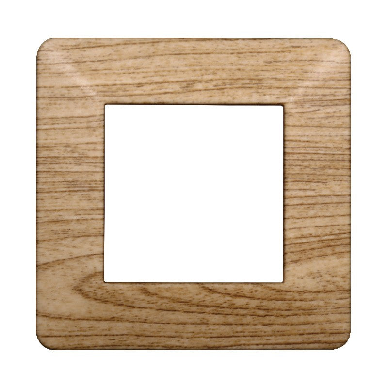 Placca in Plastica Legno Scuro Compatibile Vimar Plana - 2 Posti - Ettroit