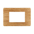 Placca in Plastica Legno Scuro Compatibile Vimar Plana - 3 Posti - Ettroit