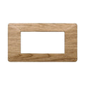 Placca in Plastica Legno Scuro Compatibile Vimar Plana - 4 Posti - Ettroit
