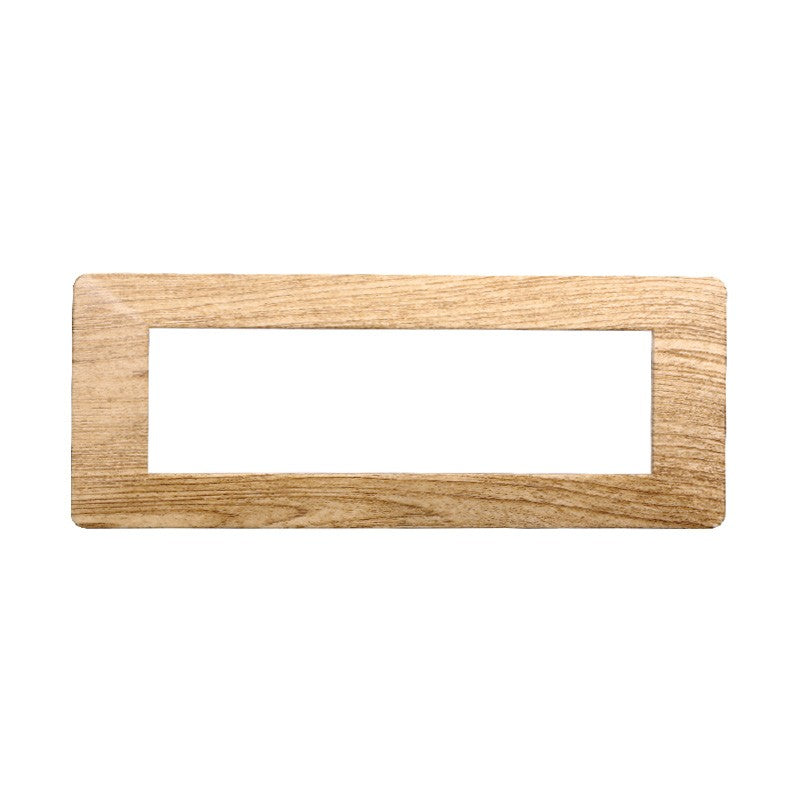Placca in Plastica Legno Scuro Compatibile Vimar Plana - 7 Posti - Ettroit