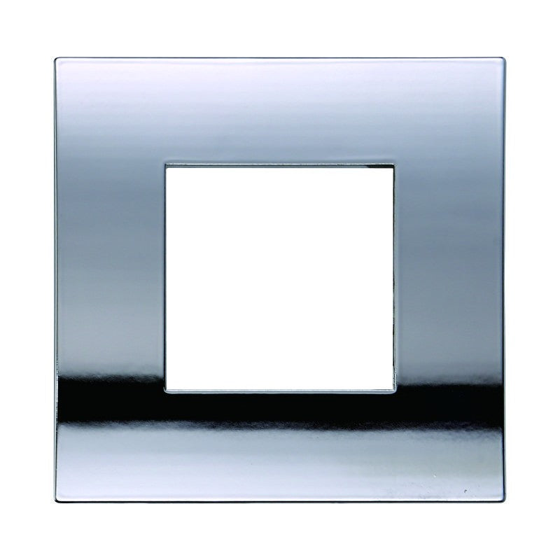 Placca in Plastica Cromato Lucido Compatibile Vimar Arkè - 2 Posti - Ettroit