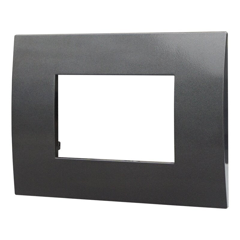 Placca in Plastica Acciaio Scuro Compatibile Vimar Arkè - 3 Posti - Ettroit